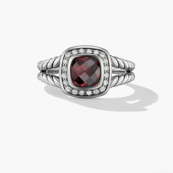 David Yurman Petite Albion Diamond Halo Cushion Ring